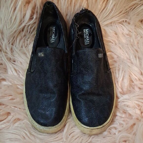 Michael Kors Kids Black and Tan Slip-On Flats 7.5 - Picture 1 of 12